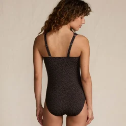 Geraffter, asymmetrischer Badeanzug für Damen