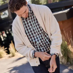 Gerippter Cardigan mit Schalkragen DRIFTER für Herren