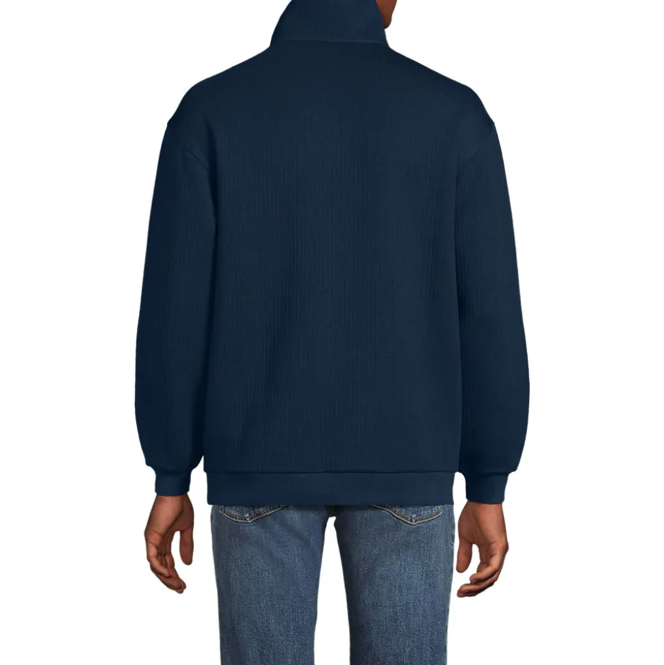 Gerippter Pullover mit Stehkragen für Herren