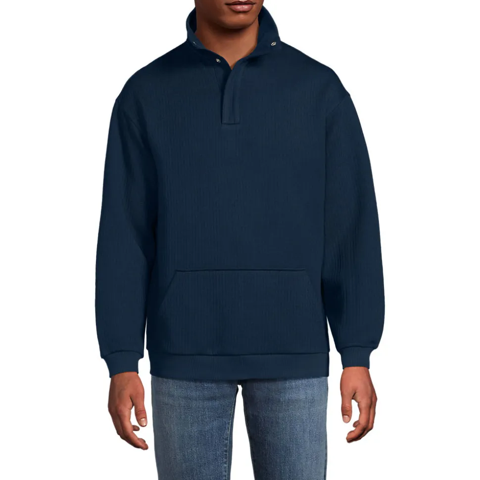 Gerippter Pullover mit Stehkragen für Herren