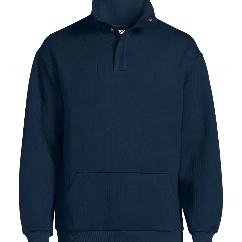 Gerippter Pullover mit Stehkragen für Herren
