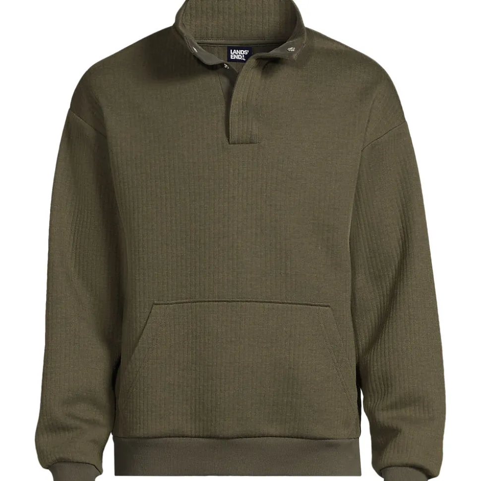 Gerippter Pullover mit Stehkragen für Herren