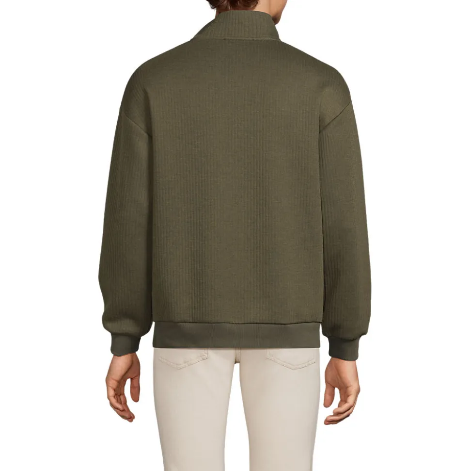 Gerippter Pullover mit Stehkragen für Herren