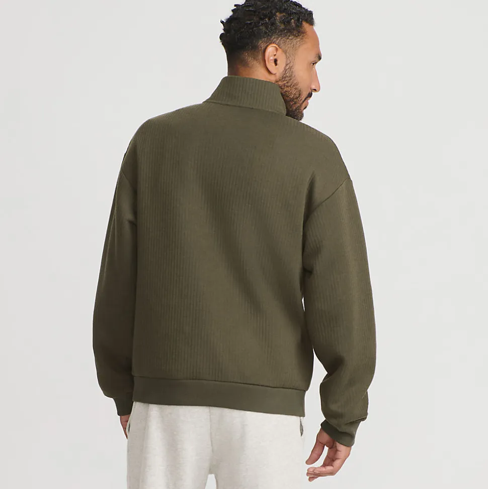 Gerippter Pullover mit Stehkragen für Herren
