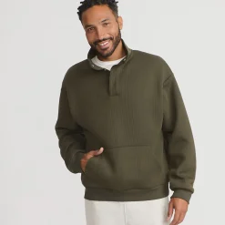 Gerippter Pullover mit Stehkragen für Herren