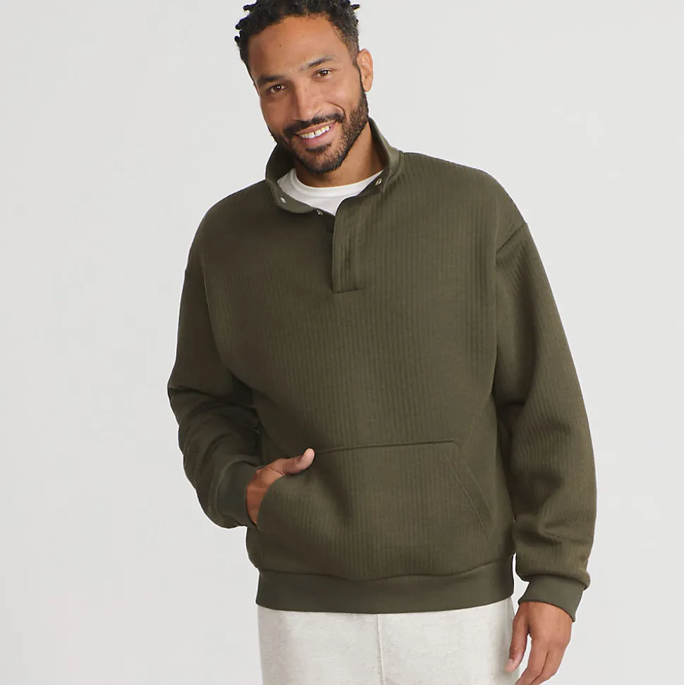 Gerippter Pullover mit Stehkragen für Herren