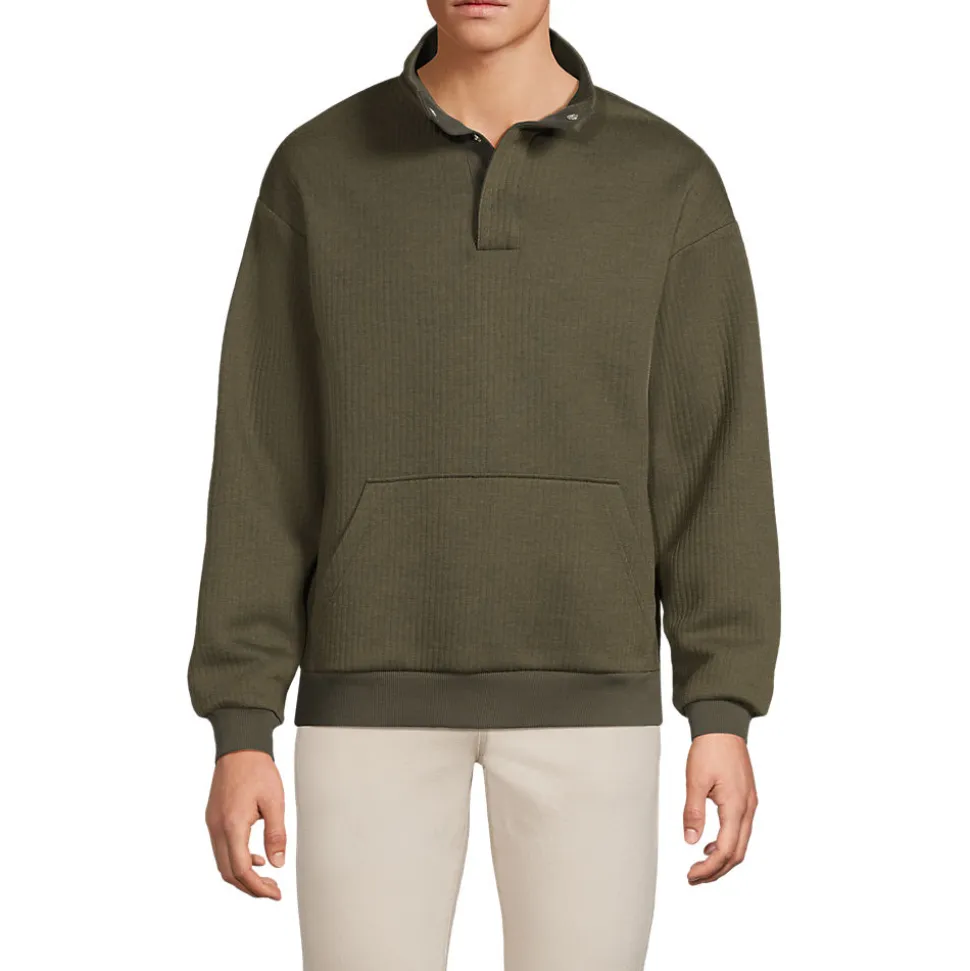Gerippter Pullover mit Stehkragen für Herren