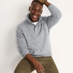 Gesteppter Pullover mit Stehkragen für Herren