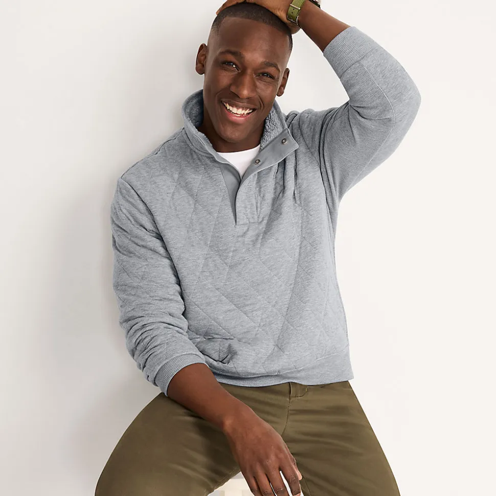 Gesteppter Pullover mit Stehkragen für Herren