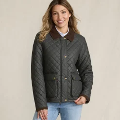 Gesteppte Wachsjacke aus Baumwolle für Damen