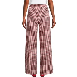 Gingham-Hose mit weitem Bein für Damen