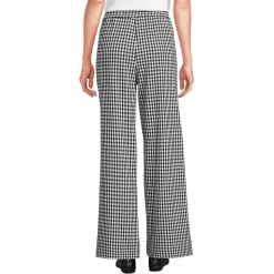 Gingham-Hose mit weitem Bein für Damen