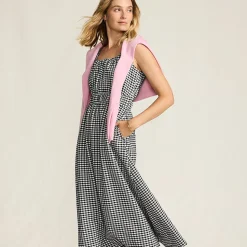 Gingham-Midikleid für Damen