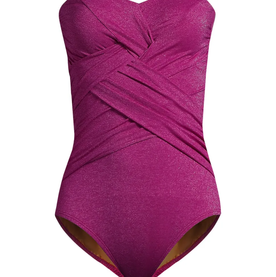 Glitzer-Bandeau-Badeanzug SLENDER für Damen