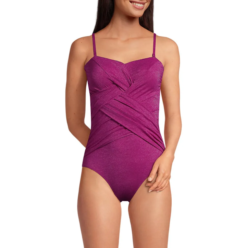 Glitzer-Bandeau-Badeanzug SLENDER für Damen