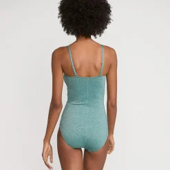 Glitzer-Bandeau-Badeanzug SLENDER für Damen