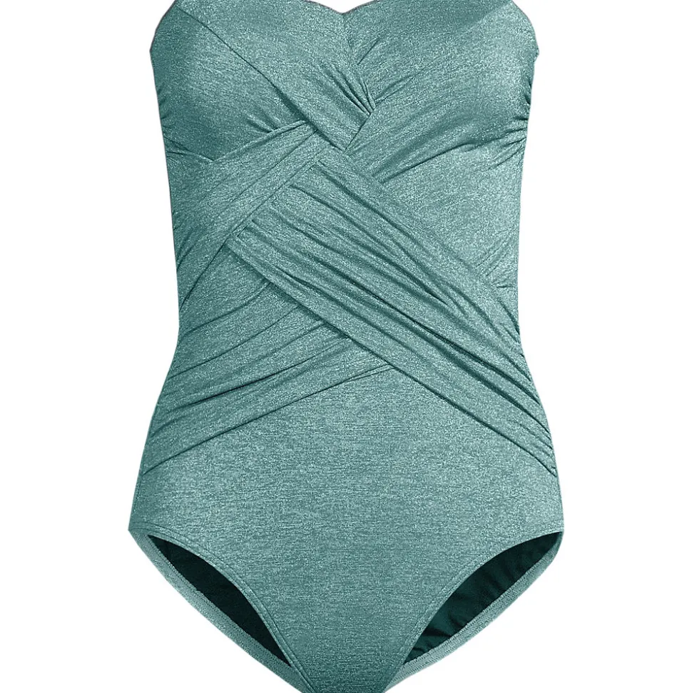 Glitzer-Bandeau-Badeanzug SLENDER für Damen
