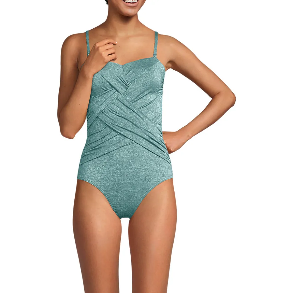 Glitzer-Bandeau-Badeanzug SLENDER für Damen