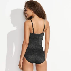 Glitzer-Bandeau-Badeanzug SLENDER für Damen