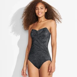 Glitzer-Bandeau-Badeanzug SLENDER für Damen