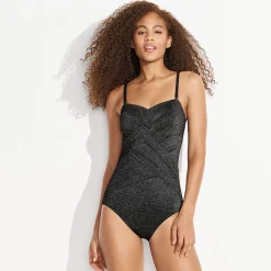 Glitzer-Bandeau-Badeanzug SLENDER für Damen