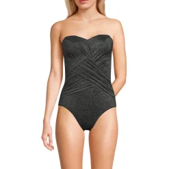 Glitzer-Bandeau-Badeanzug SLENDER für Damen