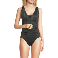 Glitzer-Shape-Badeanzug mit V-Ausschnitt SLENDER
