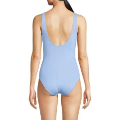 Glänzender Slender Badeanzug mit Wickeldetail für Damen