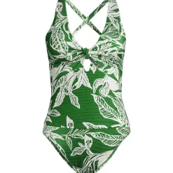 Glänzendes Tankini-Set mit Knotendesign für Damen