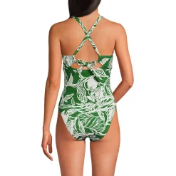 Glänzendes Tankini-Set mit Knotendesign für Damen