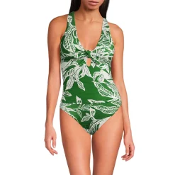 Glänzendes Tankini-Set mit Knotendesign für Damen