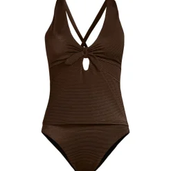 Glänzendes Tankini-Set mit Knotendesign für Damen