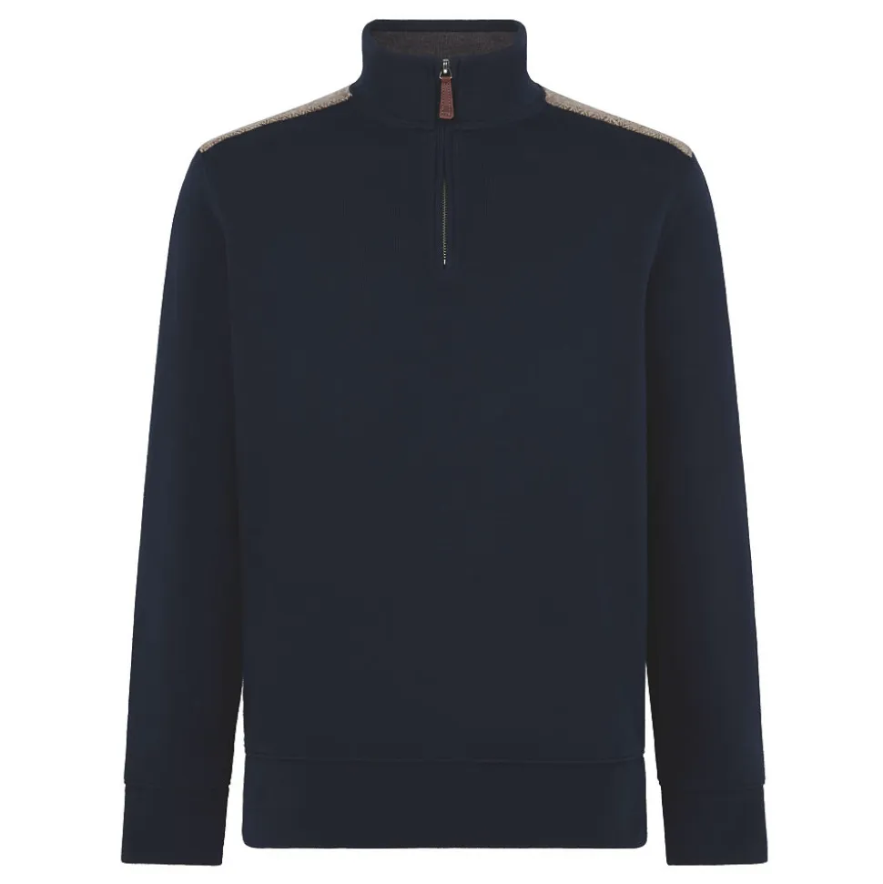 Harris Tweed Rippstrick-Pullover mit Reißverschluss