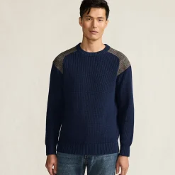Harris Tweed Strickpullover mit Tweed-Patches