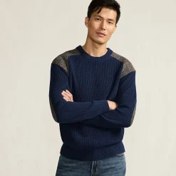 Harris Tweed Strickpullover mit Tweed-Patches