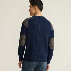 Harris Tweed Strickpullover mit Tweed-Patches