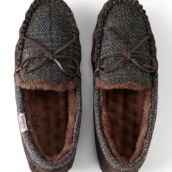 Harris Tweed Veloursleder-Mokassins