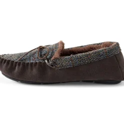 Harris Tweed Veloursleder-Mokassins