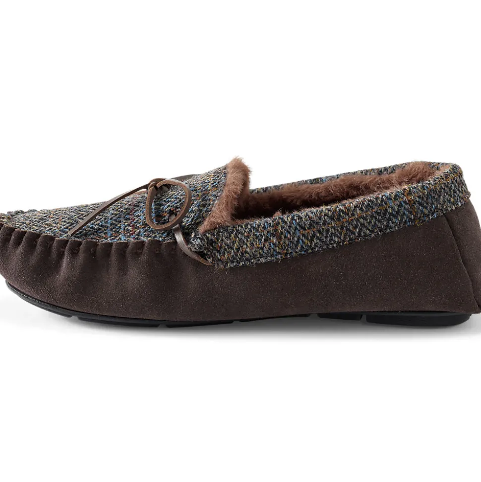 Harris Tweed Veloursleder-Mokassins