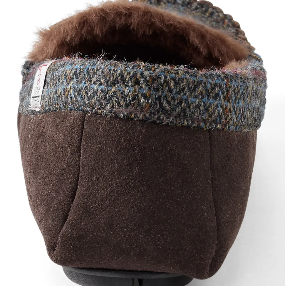 Harris Tweed Veloursleder-Mokassins