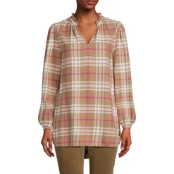 Hemdbluse aus Flanell mit Rüschenkragen für Damen