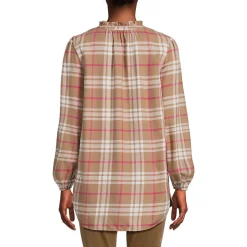 Hemdbluse aus Flanell mit Rüschenkragen für Damen