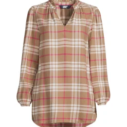 Hemdbluse aus Flanell mit Rüschenkragen für Damen