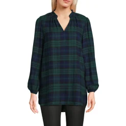 Hemdbluse aus Flanell mit Rüschenkragen für Damen