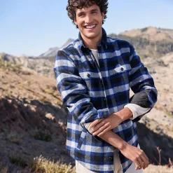 Hemdjacke aus gebürstetem Flanell und Stepp für Herren