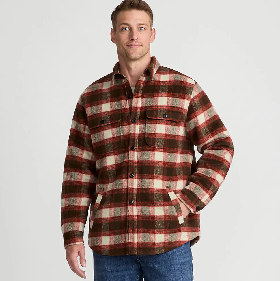 Hemdjacke aus gebürstetem Flanell und Stepp für Herren