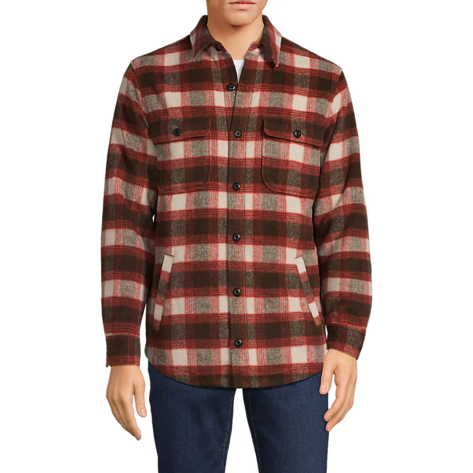 Hemdjacke aus gebürstetem Flanell und Stepp für Herren