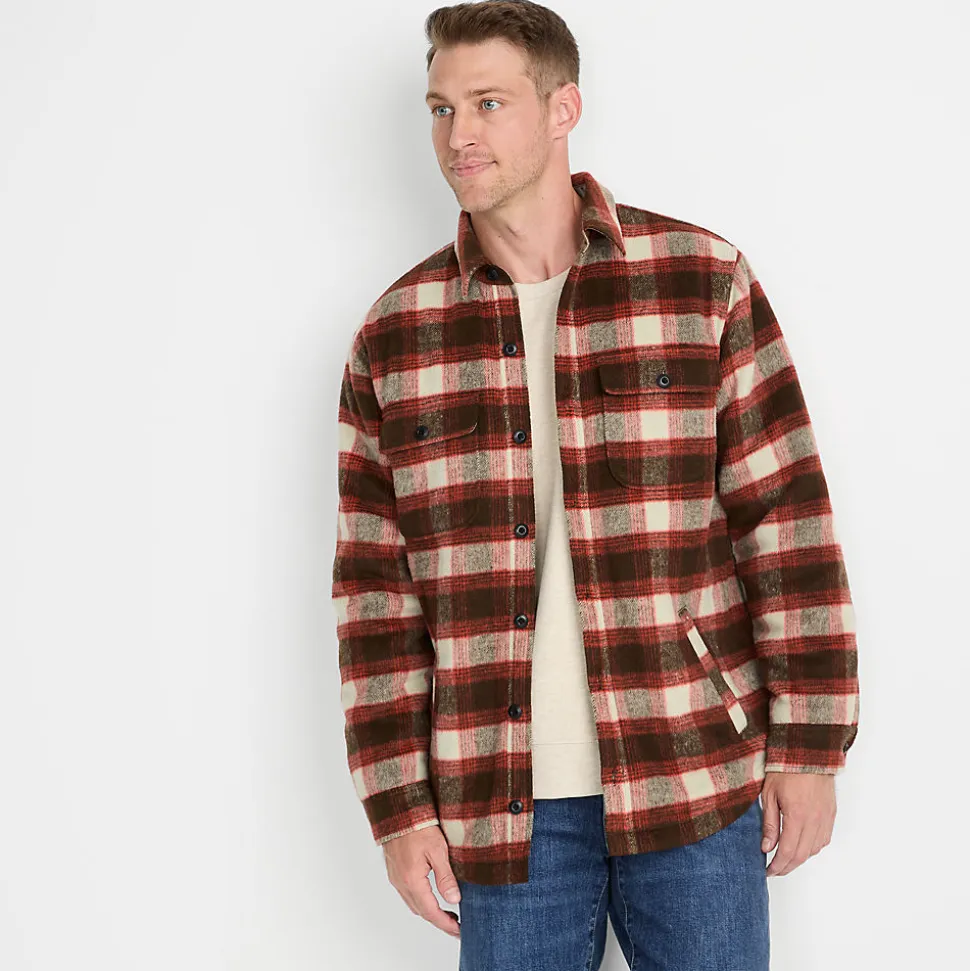 Hemdjacke aus gebürstetem Flanell und Stepp für Herren