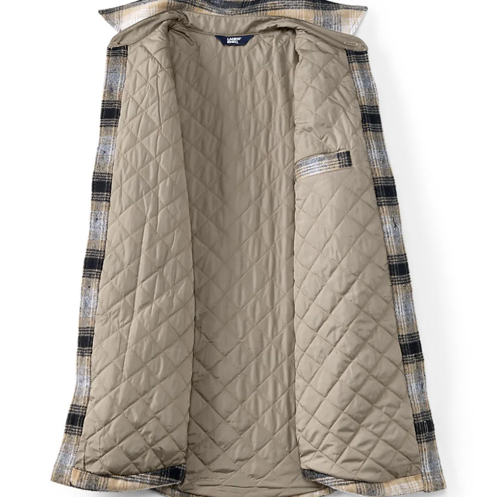 Hemdjacke aus gebürstetem Flanell und Stepp für Herren