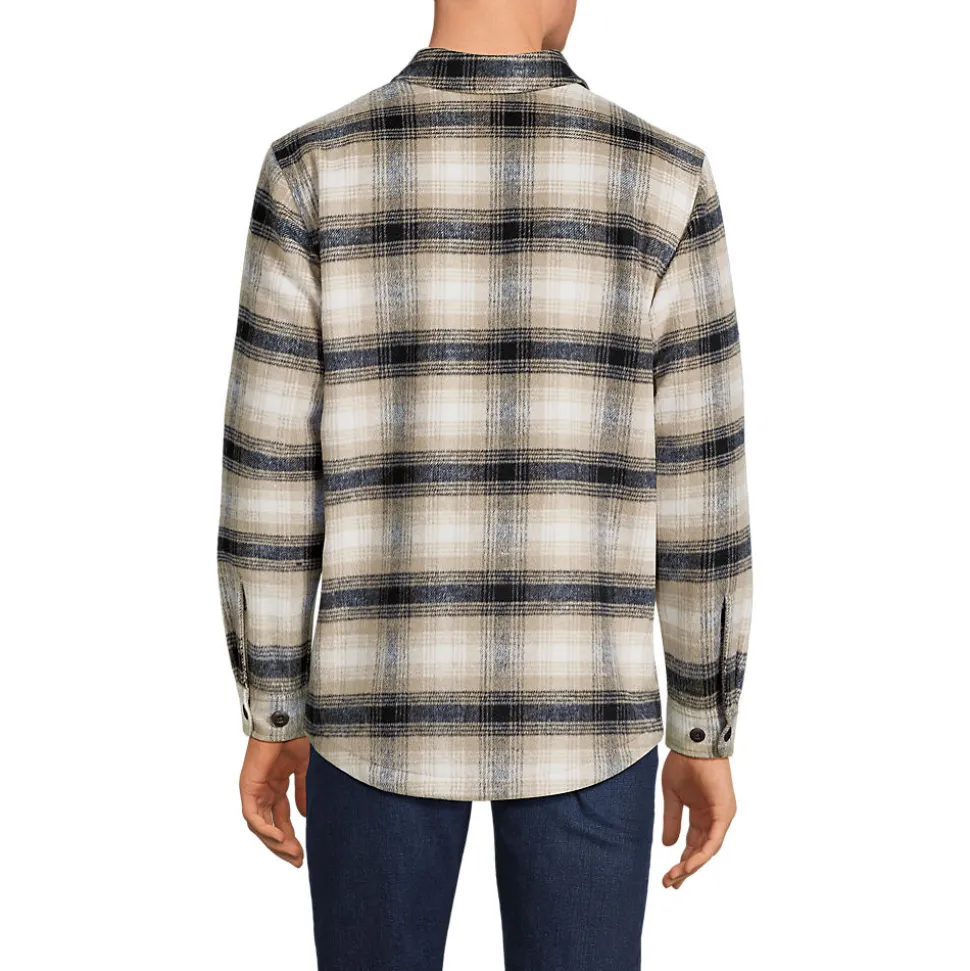 Hemdjacke aus gebürstetem Flanell und Stepp für Herren